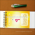 eco-friendly pp-cover spiral coiled notebook with pen